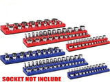 6PCS 1/4" 3/8" 1/2" 143 Slot Magnetic Socket Organizer Storage Holder Trays Set V1097-TTJ-0016