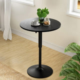 Artiss Bar Table Gas Lift Round Black BA-K-TB304-BK