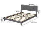 Levede Bed Frame Upholstered Platform Mattress Base Double BF1077-D-AU