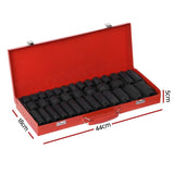 Giantz 35pcs 1/2" Drive Impact Socket Set Metric 8-32mm with Case ISC-35-BK