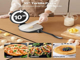 Tortilla Press, 250mm Cast Iron Tortilla and Roti Maker, Heavy Duty Tortilladora Press, Pataconera V952-SYSBBYZTSD10PCND5001V0