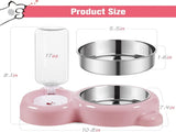 Cat Food and Water Bowl 2 in 1 with Automatic Water Dispenser Pink, 500 ml V1237-ZY-818-304