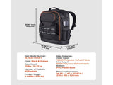 Tool Backpack, 65 Pockets, Heavy-duty Tools Storage Organizer Work Bags with Laptop Compartment & V952-GJBB1416INCH5R4Z0001V0