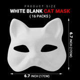 (3016PCS) Paper Mache Masks & Cat Mask White Blank for Party, Cosplay, Artistic Projects, Theater, V1258-DP02-C-927