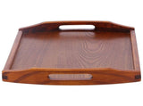 45x27x4.5cm Rectangular Wooden Tray Portable Tea Dessert Fruit Tray with Handle for Home Hotel V1294-YM0901-3118210228411
