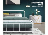 Artiss Bed Frame Metal Bed Frame LEO - Queen MBED-C-LEO-Q-WH