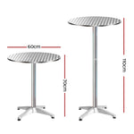 Gardeon Set of 4 Outdoor Bar Table Aluminium Round 70/110CM FF-TABLE-AL60-70110X4