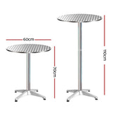 Gardeon Set of 6 Outdoor Bar Table Aluminium Round 70/110CM FF-TABLE-AL60-70110X6