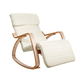 Artiss Rocking Armchair Footrest Nursing Beige Afton ARMCHAIR-10-BEIGE