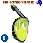 Yellow Full Face Snorkel Mask Swimming Breath Dry Diving Goggle Scuba Glass Anti-Fog AU L V201-W12783338