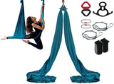 Aerial Silk & Yoga Swing, 8 m Length, Aerial Yoga Hammock Kit with 100gsm Nylon Fabric, Full Rigging V952-DCK822X28MML05J02V0
