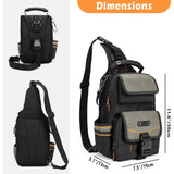 Versatile Single-Shoulder Crossbody Tool Bag with Multi-Compartment Storage, Durable Fabric and V1341-ZY-GFDR2PGT-BLACK