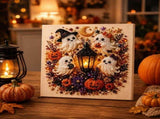 Halloween Pearl Diamond Painting Art Kit with Frame, Spooky Cute 3D DIY Pearl Beads Art Craft for V1107-116-74890-MLT-6PCS