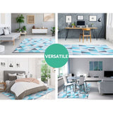 Artiss Rug 200x290cm Area Rug Large Carpet Soft Short Pile Modern Tria FLR-1888-200X290-BG-BL