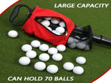 Black and Red Lightweight Golf Retriever with Detachable No-Bend Shag Tube & Mesh Bag Holding Up to V888-ELOSUNG45791