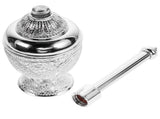 Christian Wishing Bottle Holy Water Decorative Bottle Glass Silver 1Set V1366-AZ2-W-17318