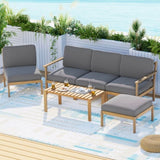 Gardeon 5-Seater Outdoor Sofa Set Wooden Lounge Setting 6PCS ODF-B-SOFA01-TK-ABCDEF