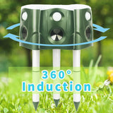 360&deg Ultrasonic Repeller, Outdoor Deterrent Solar Dog Chaser, Ultrasonic Solar Powered V1192-AZ-W-10766
