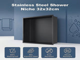 Stainless Steel Shower Niche 32x32cm Shelf Insert Wall Recessed V63-955281