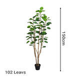 SOGA 4X 150cm Plastic Potted Polyscias Scutellaria Plant Home Garden Artificial Tree, Home Decor APLANTFHJQD150102X4