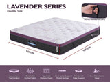 Giselle Double Euro Top Mattress Firm Pocket Spring Edge Support MATTRESS-E-LAVENDER-35-D