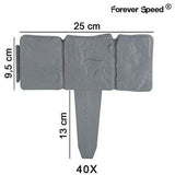 20 Pcs Garden Edging Lawn Edging Stone Effect Fence Lawn Edge Grey Decorative Garden Edging, 5 m V1237-ZY-715-153