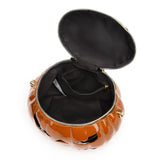 Halloween Upgraded Fun Pumpkin Bag, Dual-Strap Design, PU Material, Medium-Large Capacity, Party V1232-NGB-002