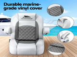 Seamanship Reclining Captain Boat Seat 90&deg-155&deg Recline, 19cm Thick Cushion BS-B-ARMREST-GR