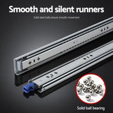 Giantz 2x Drawer Slides Heavy Duty Full Extension Locking 750-1500mm Length DS-53MM-750-SI