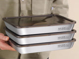 Stainless Steel Food Containers, With Clear Lids, Stackable Snack Storage Boxes, Deli Meat Keeper V1366-AZ2-W-12482