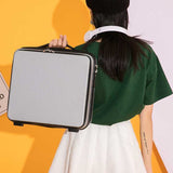 Black Mini 16-Inch Password-Protected ABS Storage and Carry-On Luggage Box Front-Opening Cosmetic V888-ELOSUNG13509