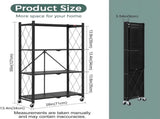 CARLA HOME 4-Tier Foldable Storage Shelf with Wheels for Kitchen, Garage, Pantry or Basement V178-36141