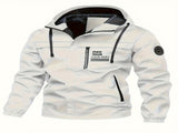 Men'S Hooded Windbreaker Lightweight Windbreaker Casual Jacket With Pockets - Dark Gray - Size V1106-M-APP-45894-DARK-4XLAU4XLEU58