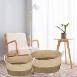 2 Piece Cotton Rope Stripe Carry Handles Storage Baskets set V915-MB0054