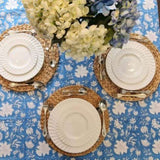 Rectangle Tablecloth Table Cover Flower Pattern Dining Table Cloth - Blue Bellflower V563-0079