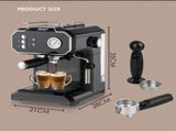 Semi-Automatic Espresso Coffee Machine with Steam Wand for Home and Small Office Use, Dual Cup V1341-ZY-V28MM92U-IVORY