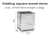 Folding Stainless Steel Campingwood Stove with Top Grill Grate, Portable Versatile Outdoor Camp V888-ELOSUNG55546