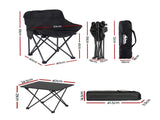 Weisshorn 3pc Camping Table Chair Set Outdoor Folding Aluminium Portable Picnic CAMP-MOON-BKX2-ALUM-40