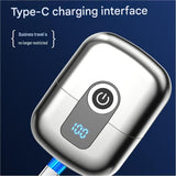 Silver Mini Portable Electric Shaver for Men and two set of spare integral blades - Floating Heads, V888-ELOSUNG56150-6