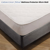 Shangri LaCotton Cover Fitted Mattress Protector Single V442-KIT-MATTRESSP-COTTONCOVER-WHITE-SB