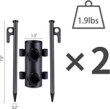 2 Pack Camping Tent Pole Holders with Ground Nails, Fixed Tube Stands for Tent Poles, Fishing V1189-LC-AMZ-00063