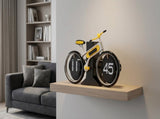Modern Bicycle Flip Clock Creative Mechanical Desk Timepiece with Dual Rotating Wheels, Retro V1107-CS-ZXCZBHU