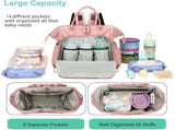 Convertible Diaper Bag - Wide Opening - 14 Pockets - Stylish - Baby Changing Bag - with Stroller V1188-ZXY-10612