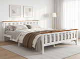 Artiss Bed Frame Double Size Wooden White PONY WBED-D-TC18-137-AB