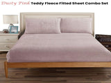 Ramesses Teddy Fleece Fitted Sheet Combo Set Dusty Pink Queen V442-KIT-FITTEDSS-TEDDYFLEECE-DUSTYPINK-QS