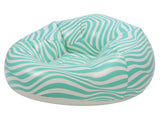Inflatable Chair PVC Wave Strip Pattern Ergonomic Desig Minimalism Inflatable Beanbag Chair Green V1294-YM0901-3116240034713