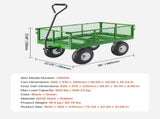 900 Lbs Steel Garden Cart on Wheels, Heavy Duty Pullable Garden Wagon Yard Cart, Outdoor Metal V952-ZXHYTCLS900BG0TN3V0