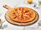 Acacia Wood Round Pizza Peel with Handle, Food Safe Serving Board for Bread Cheese Kitchen Use V1369-AZ3-W-10245
