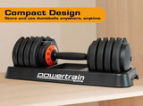 Powertrain GEN2 Pro 50kg Adjustable Dumbbell Set Weight Plates Home Gym DMB-TD1-AD3-2