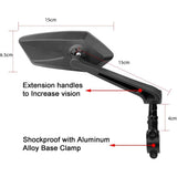 2 Pack 360&deg Adjustable Safety Bicycle Rear View Mirrors,E-Bike Mirrors for V1370-AZ4-08401